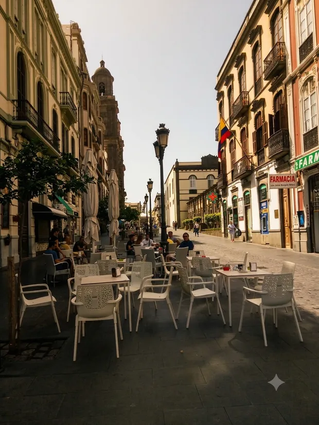 Terraza bajo los árboles